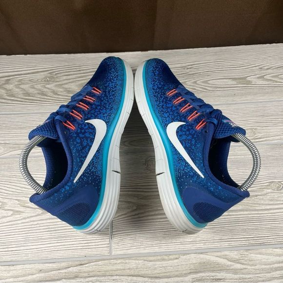 Nike Free RN Distance Blue Orange Running Shoe Athletic Sneaker Womens 9 - Picture 8 of 9